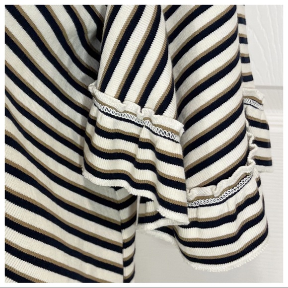 SEE BY CHLOE Striped Flutter-Sleeve V-Neck Short Dress - Picture 5 of 10